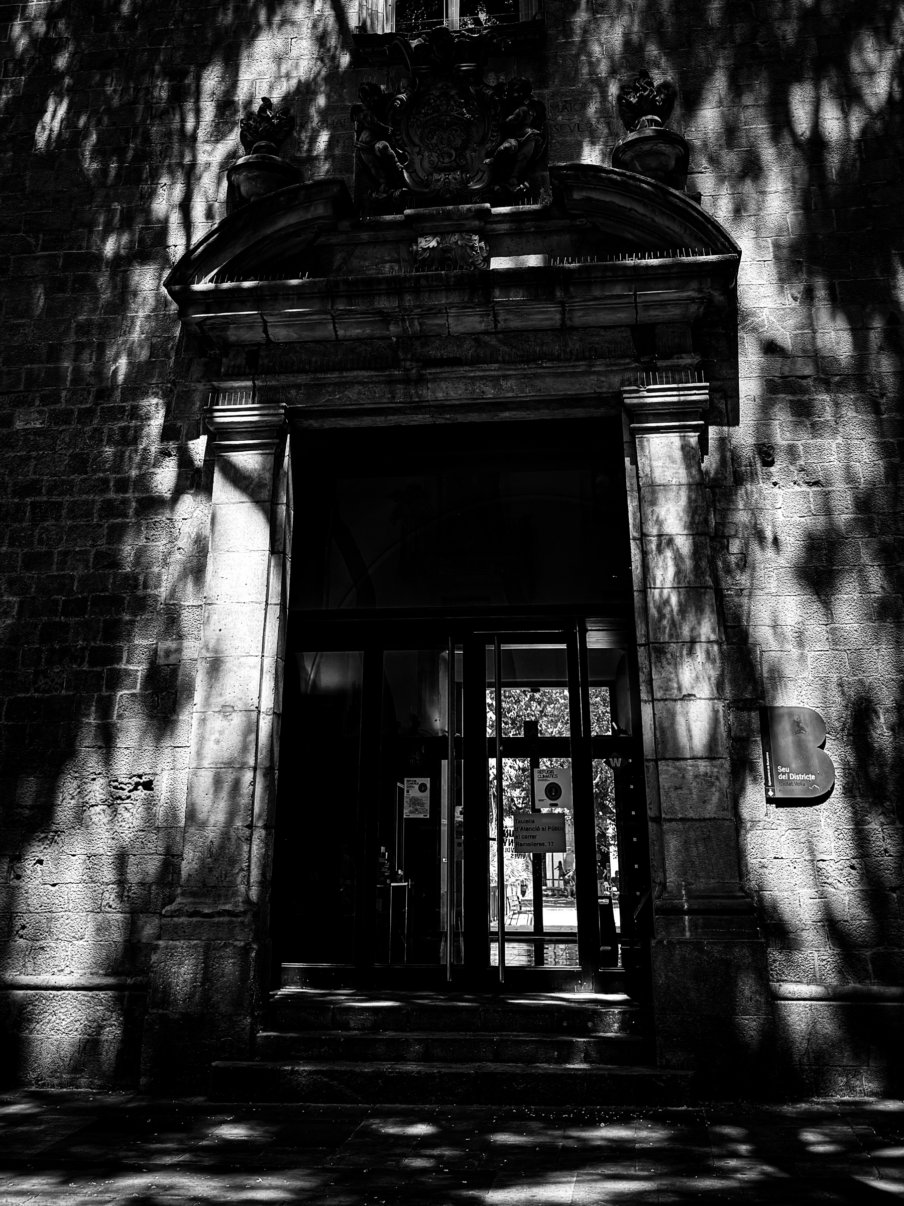 Shadows on arched doorway