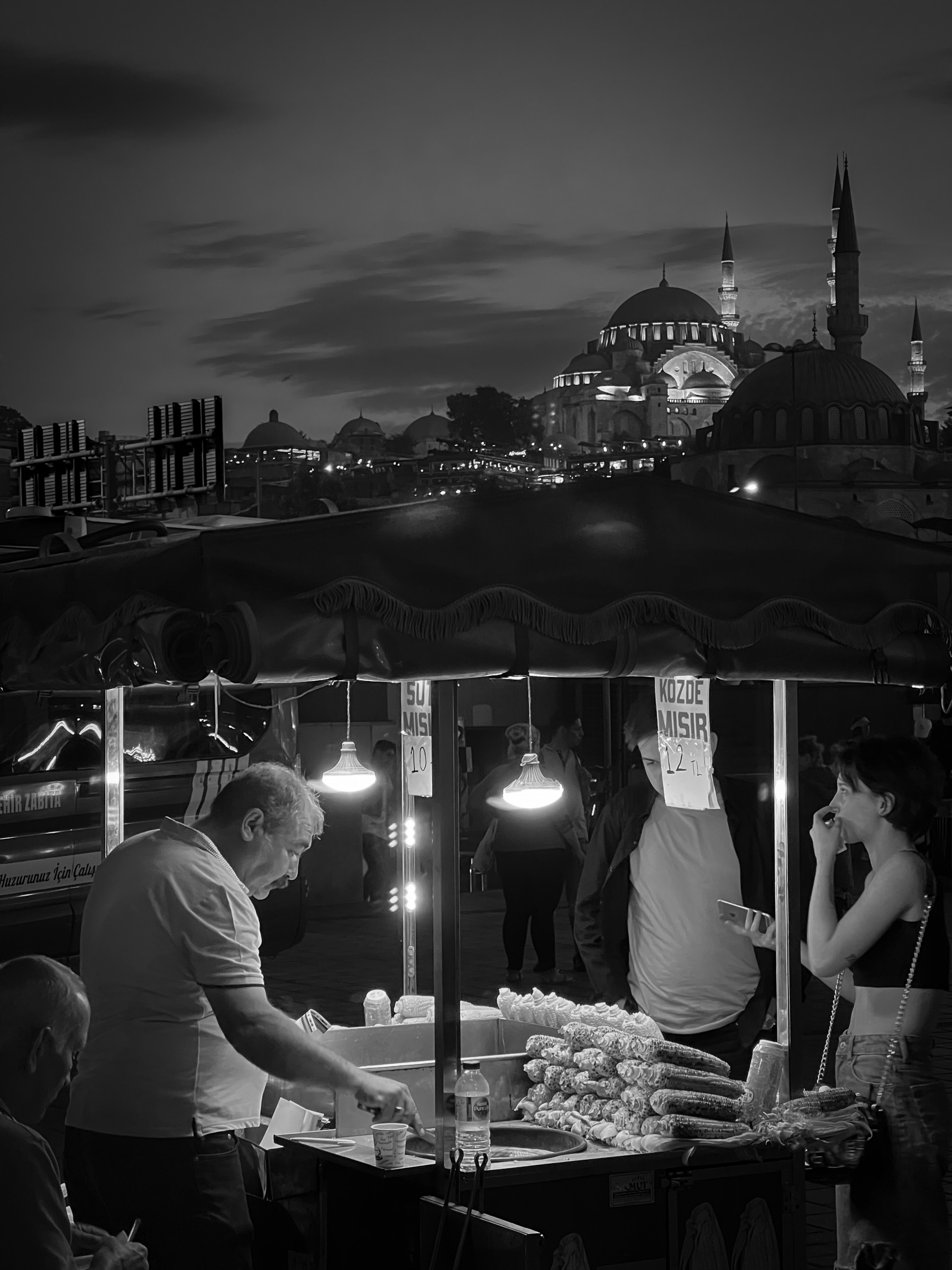 Street vendor with Mosque