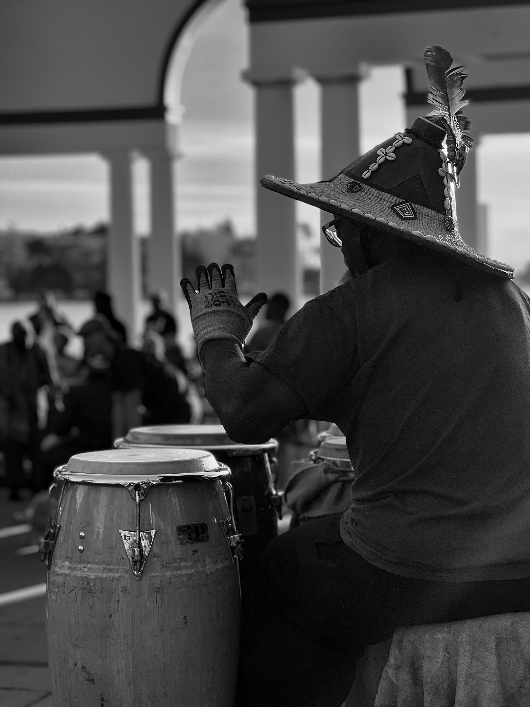 Drum player with hat