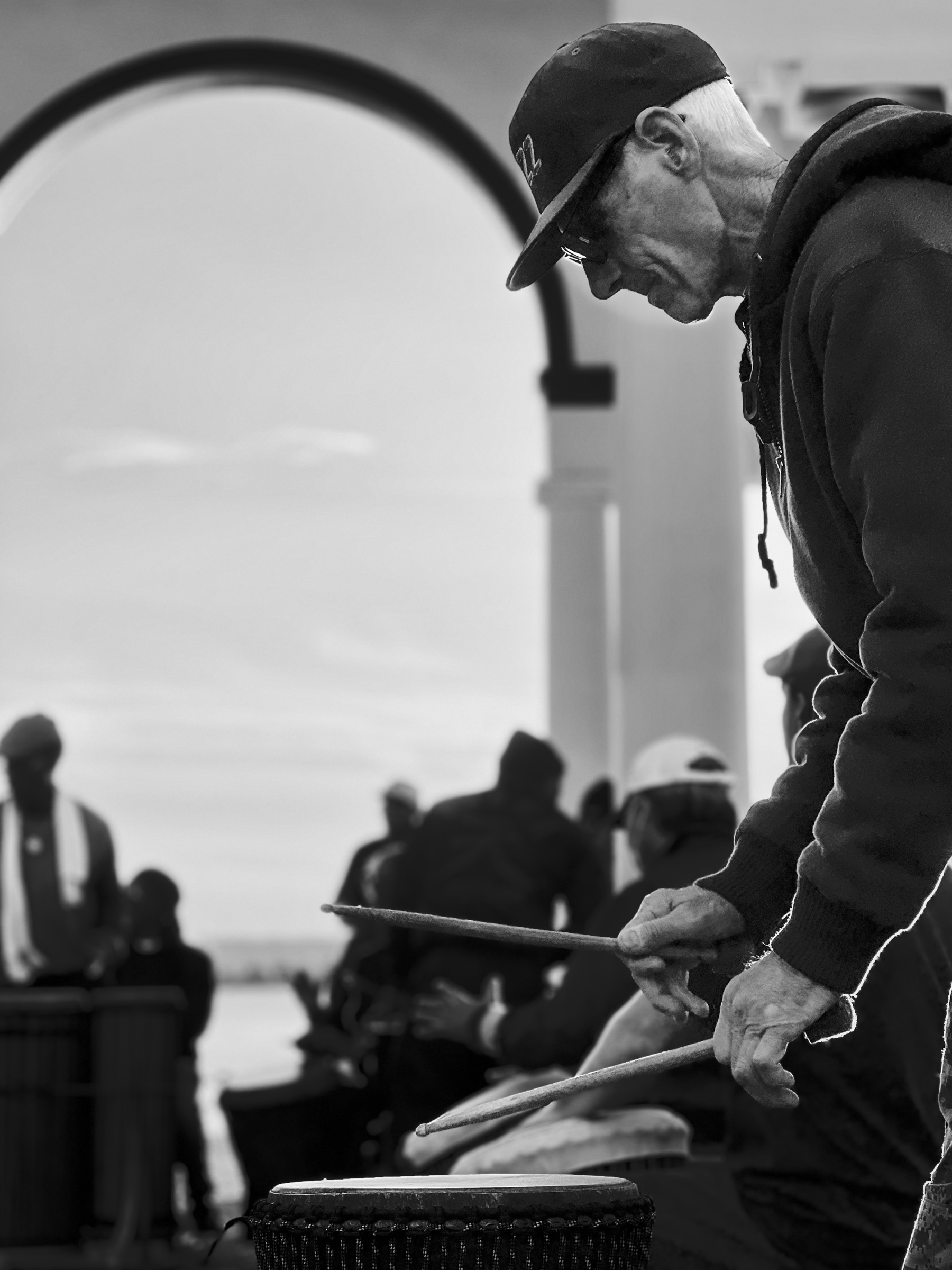 Drum player with hat
