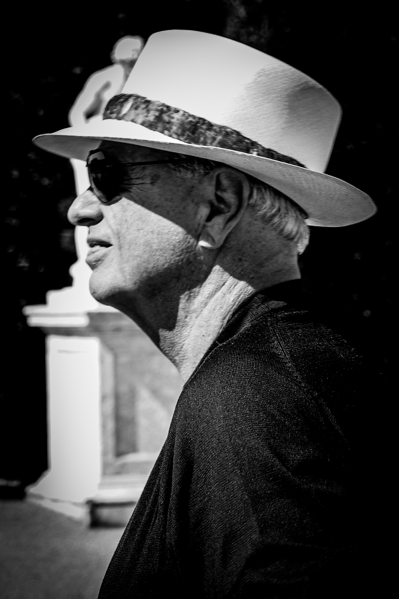 Portrait of man in hat at Versailles
