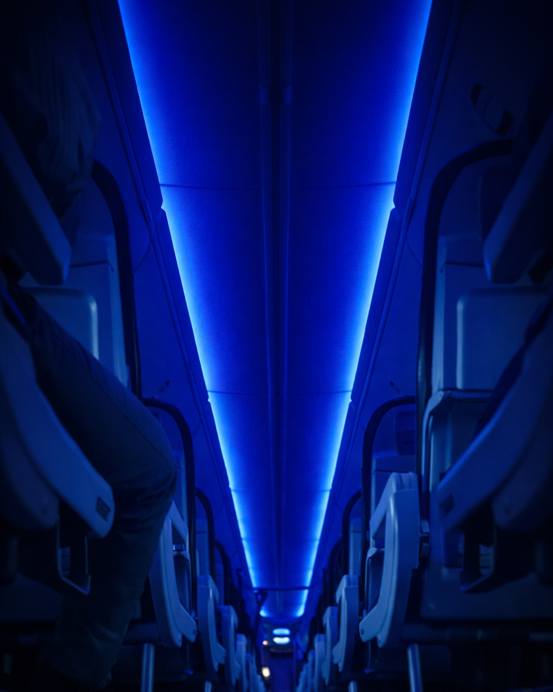 Airplane cabin interior, color — Burbank, California
