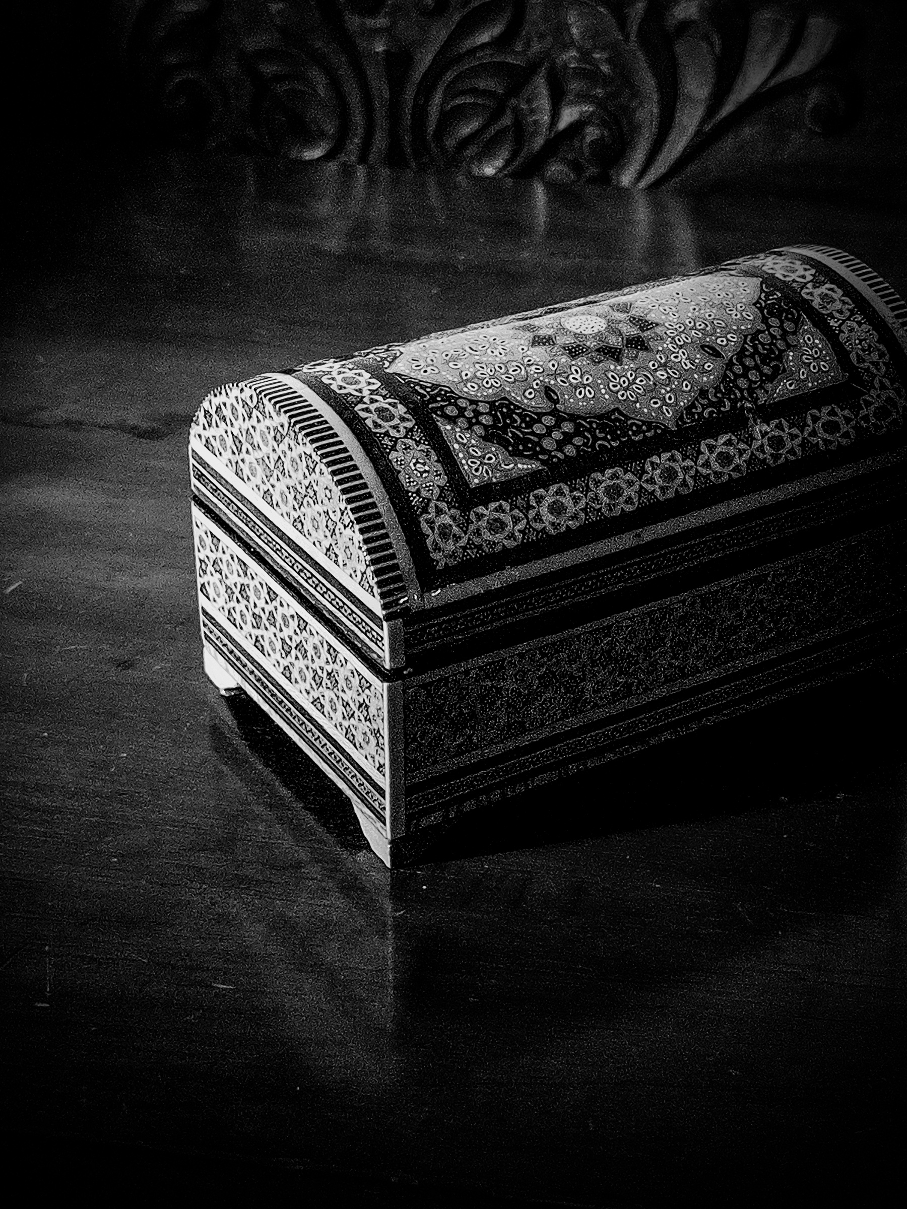 Khatam decorative box in a bedroom — South Pasadena, California