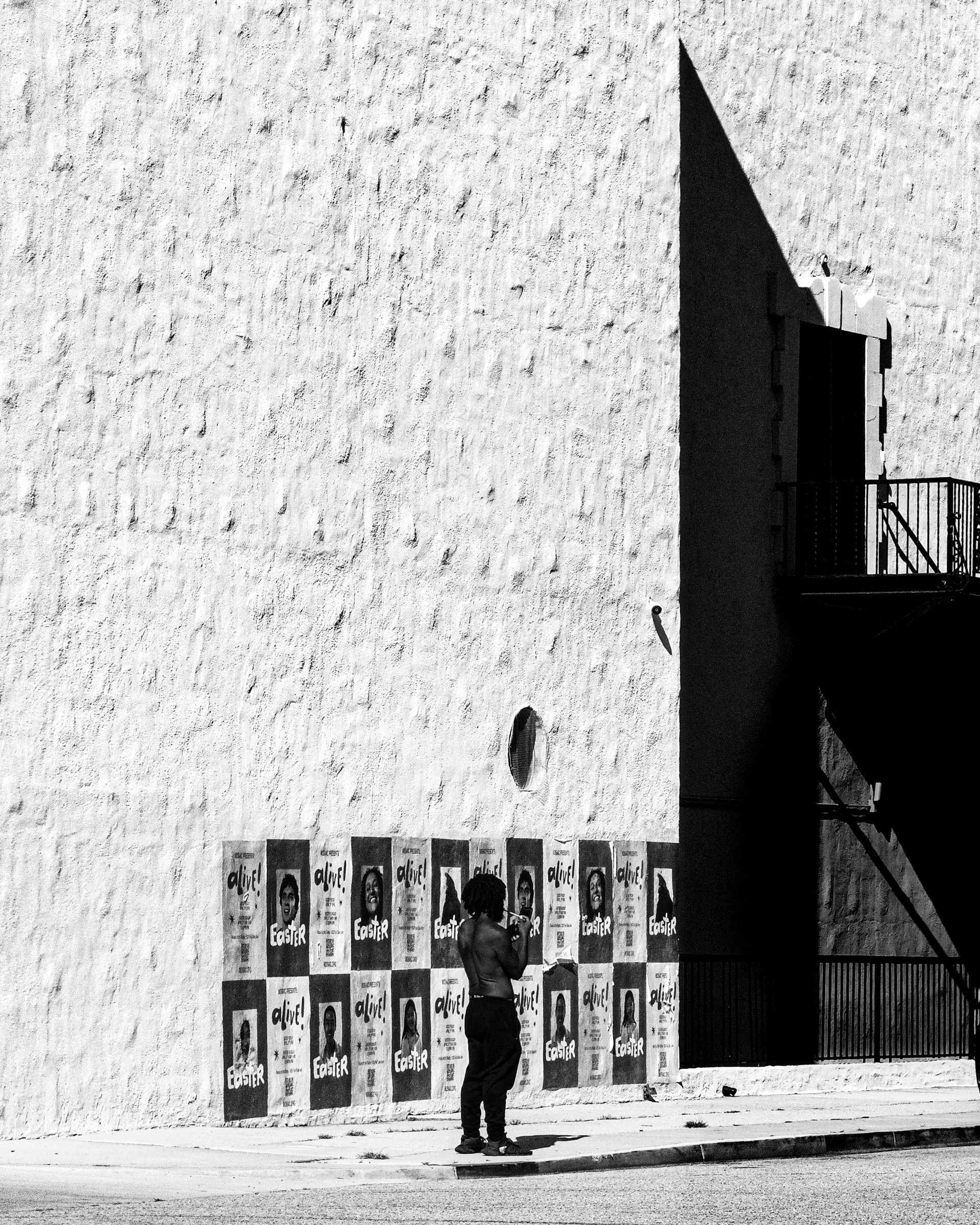 Man standing outside Mosaic church — South Pasadena, California