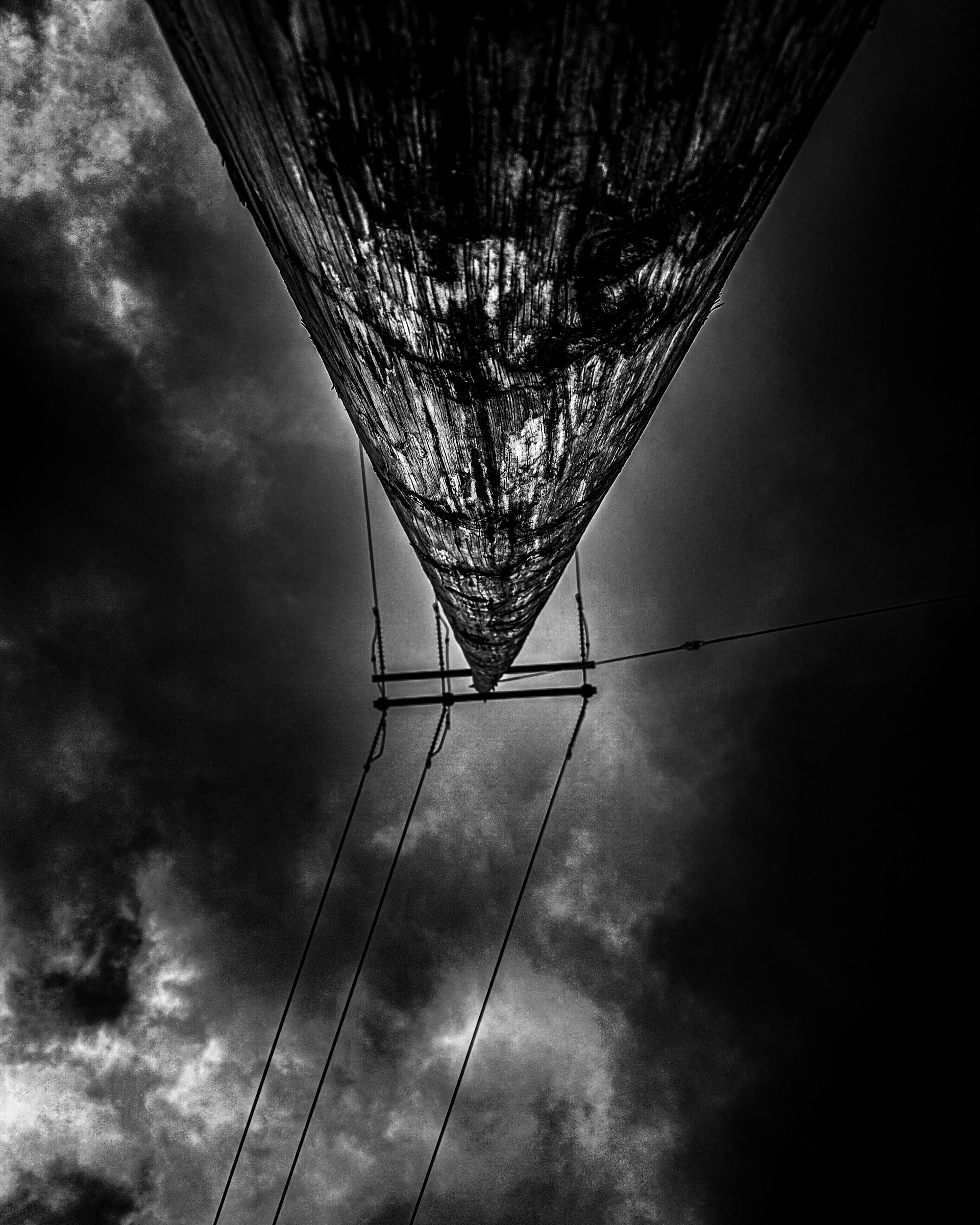 Telephone pole against open sky — South Pasadena, California