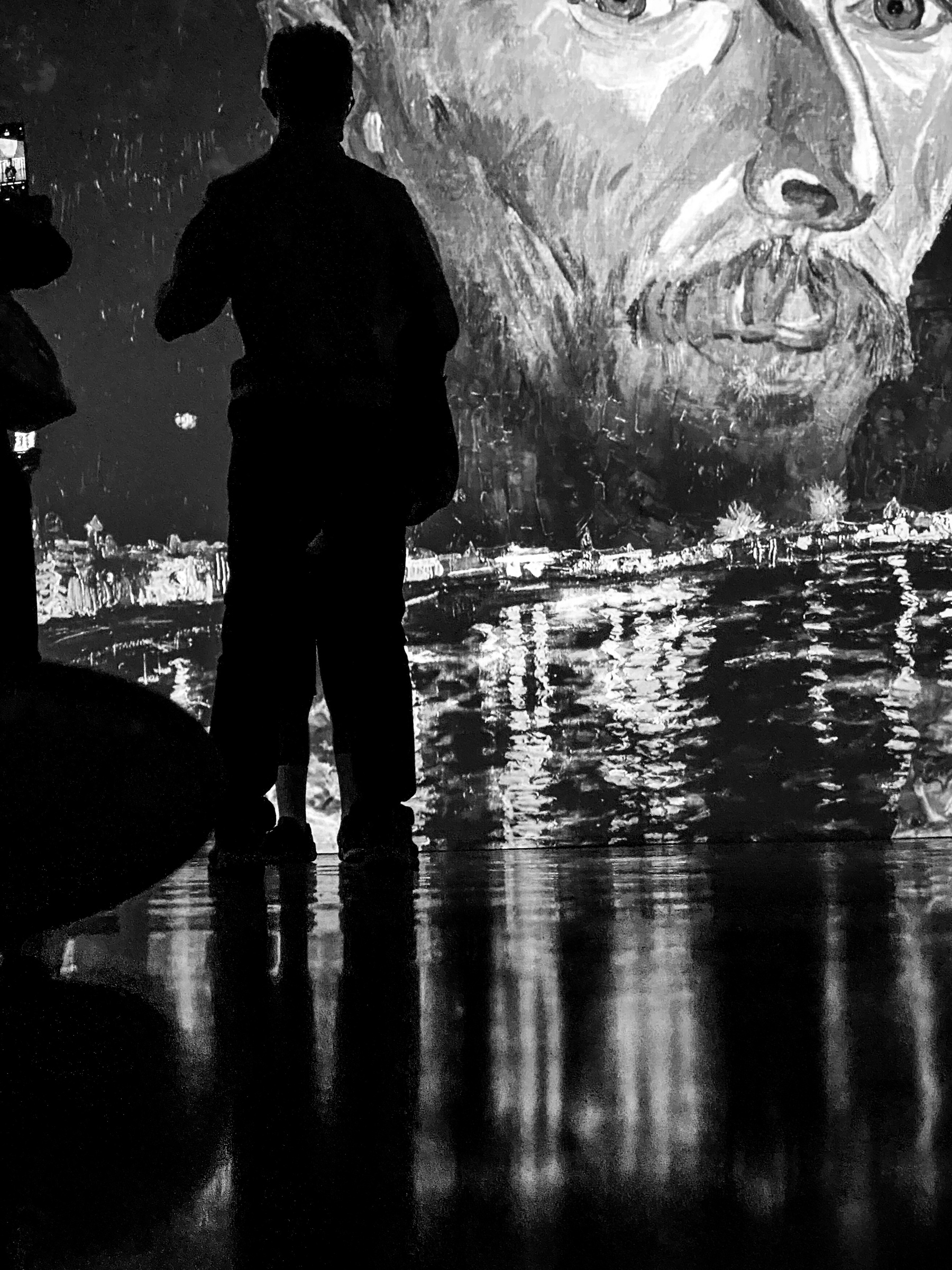 Van Gogh portrait with silhouettes
